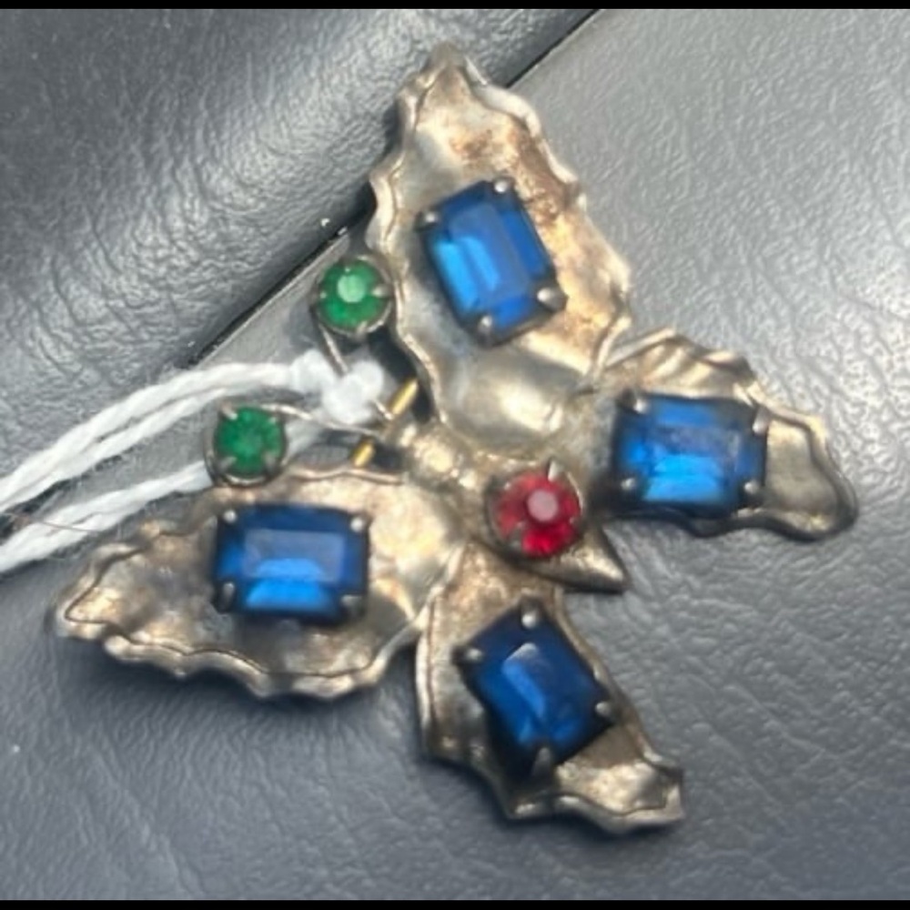 Vintage Estate Jewelry Rhinestone Butterfly Brooch